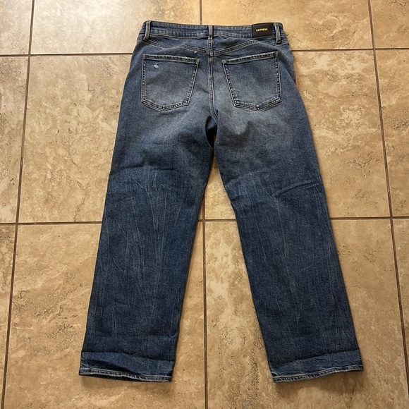 Express Low Rise Medium Wash Baggy Relaxed Straight Blue Jeans 10 Short 10S 10 S - Picture 9 of 16